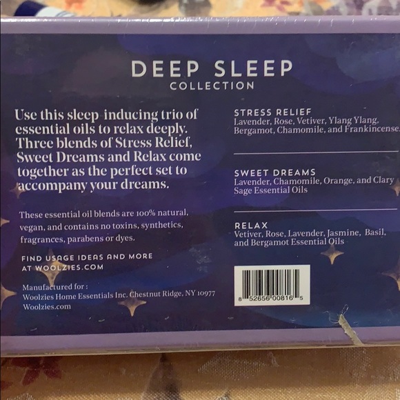 Woolzies Deep Sleep Collection Essential Oils NWT - Picture 2 of 3